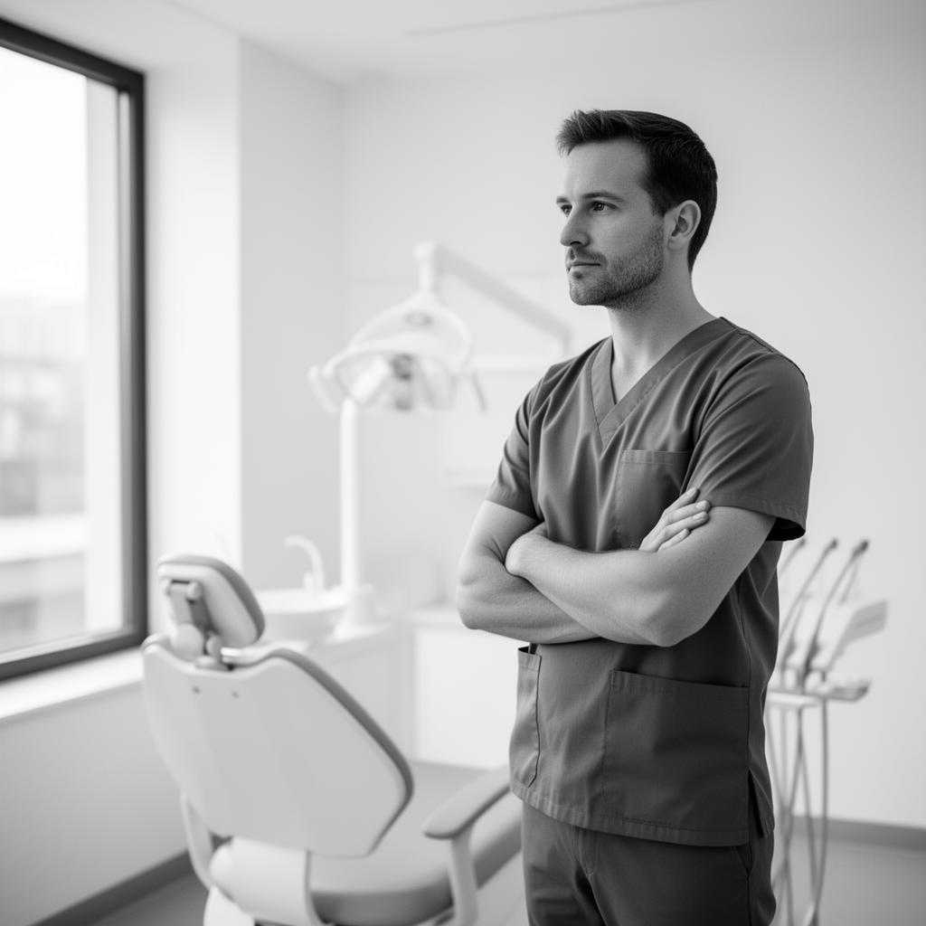 Dentist in a modern practice